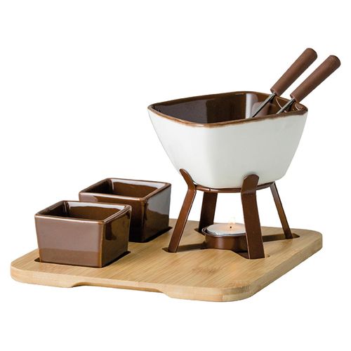 Conjunto para Fondue Bilzen Hauskraft com 8 Peças Chocolate