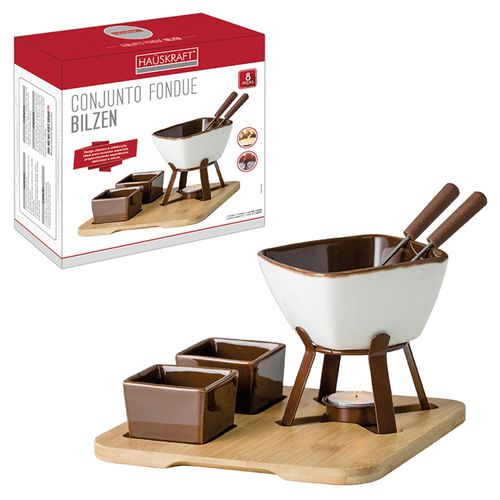 Conjunto para Fondue Bilzen Hauskraft com 8 Peças Chocolate