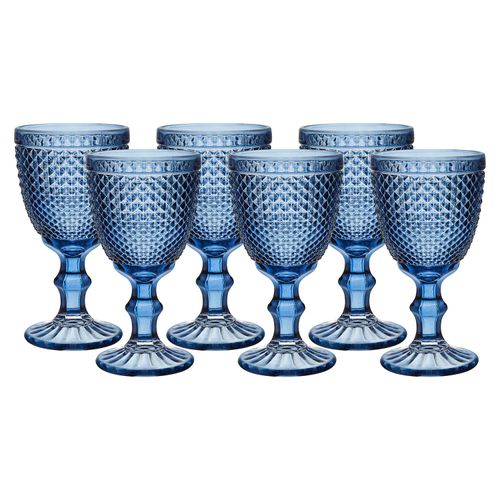 Jogo de Taças para Água Bico de Jaca Azul Hauskraft com 6 Peças