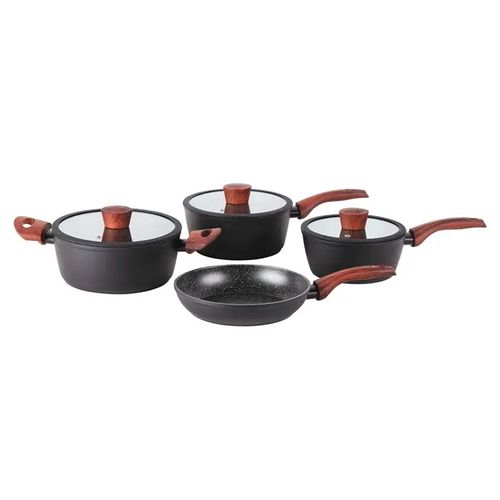 Conjunto de Panelas Brinox Antiaderente Ceramic Life 4 Peças Sirius com Indução Preto