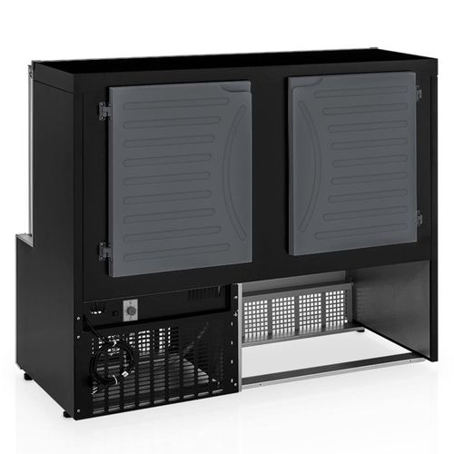 Balcão Vitrine Refrigerada Aurora para Confeitaria GPEA-140R PR Dupla Ação Gelopar Preto 220v