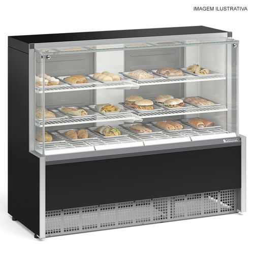 Balcão Vitrine Estufa  Aurora MEQA-140R PR Gelopar Preta 127v