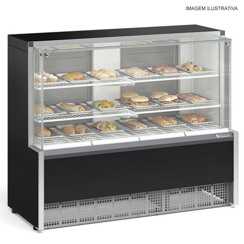 Balcão Vitrine Estufa  Aurora MEQA-140R PR Gelopar Preta 220v