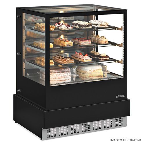 Balcão Vitrine Refrigerada Dupla Função GGER-100 PR Gelopar 1 Metro 220v
