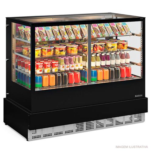 Balcão Vitrine Refrigerada Dupla Função GGER-100 PR Gelopar 1,5 Metros 220v