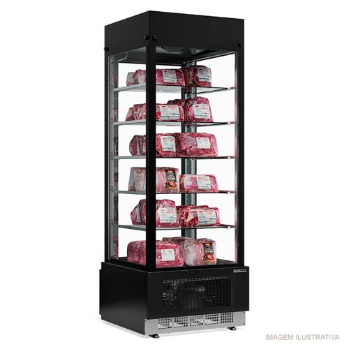 Vitrine Refrigerada Vertical com 6 Prateleiras GEVF-075 PR Gelopar Preto 220v