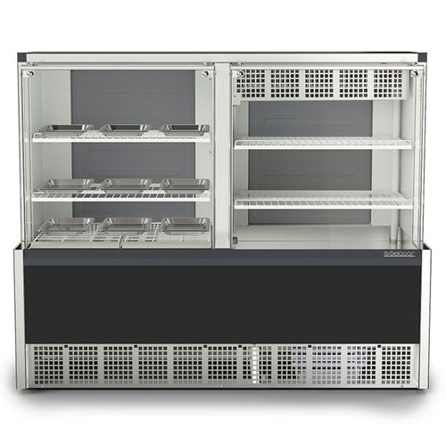 Balcão Vitrine Quente e Frio Aurora GQEA-140RPF Gelopar com Evaporador Preto 127v