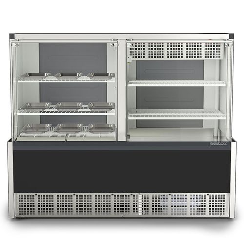 Balcão Vitrine Quente e Frio Aurora GQEA-140RPF Gelopar com Evaporador Preto 220v