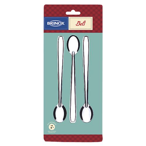 Colher para Refresco Beli Brinox 3 Peças em Aço Inox