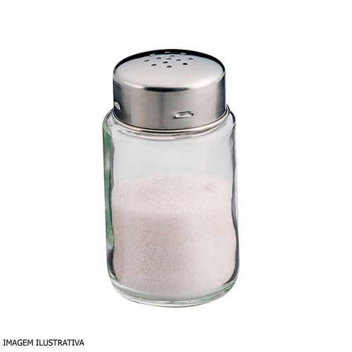 Porta Condimento de Vidro Euro Home com Tampa de Inox