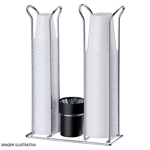 Organizador Copos Descartáveis 50/80ml, 200ml e Mexedor Preto Future
