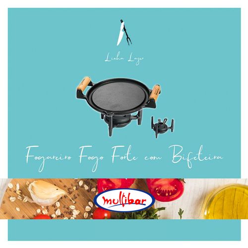 Fogareiro Fogo Forte com Bifeteira em Ferro Fundido 22,5 cm Fumil