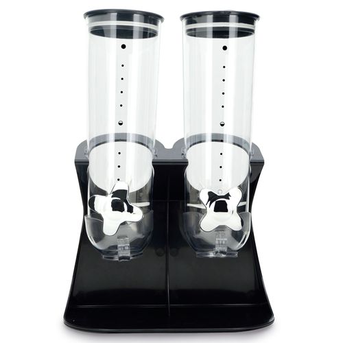 Dispenser de Cereais Duplo Redondo Mimo Style com Base Preta