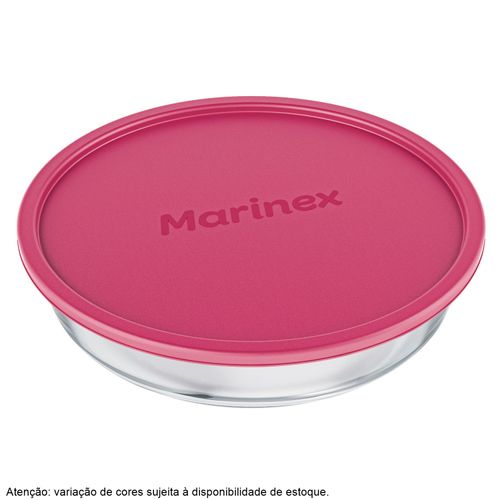 Assadeira Refratária Redonda Marinex 2,4 Litros com Tampa