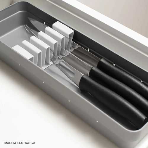 Oorganizador de Facas para Gaveta Logic Chumbo OU 11,4x34,6x5,5 cm