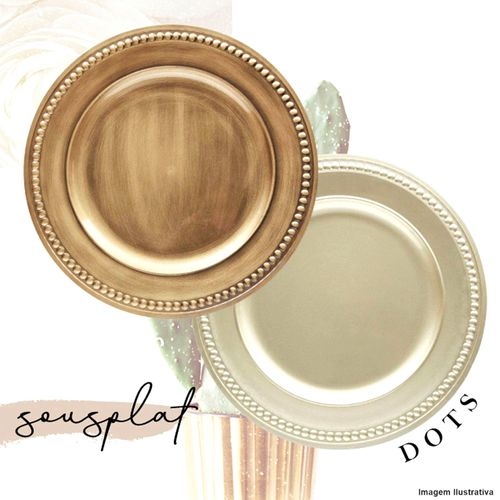 Sousplat Galles Dots Champagne 33 cm Copa