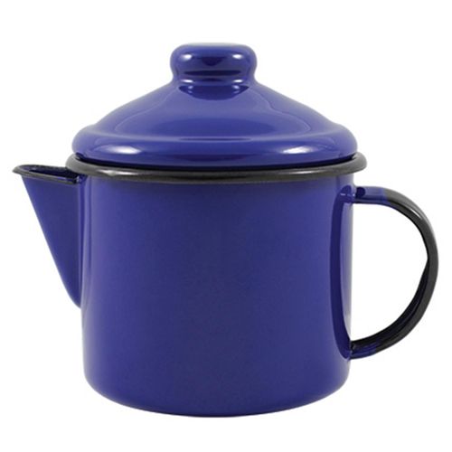 Bule de Chá Esmaltado Bico Curto 600 ml Azul Ewel