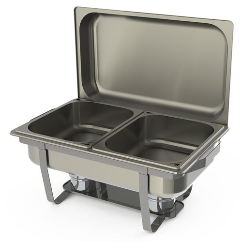 Rechaud Retangular 9 Litros Progás com 2 Cubas em Aço Inox