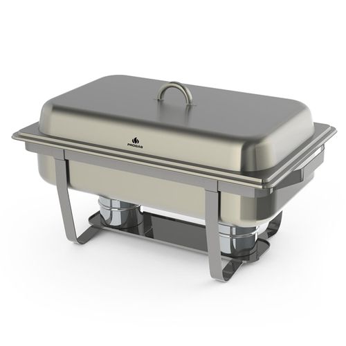 Rechaud Retangular 9 Litros Progás com 2 Cubas em Aço Inox