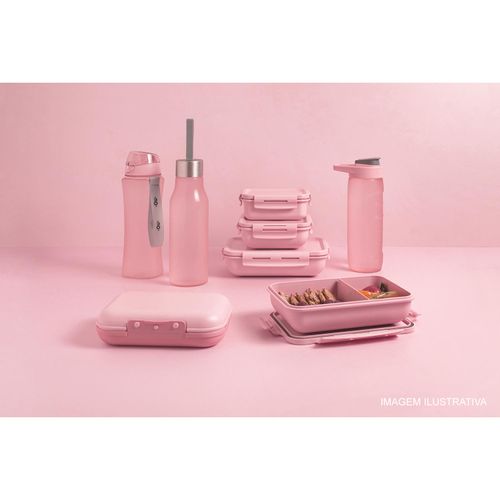 Marmita Retangular Hermetica OU 850 ml Rosa