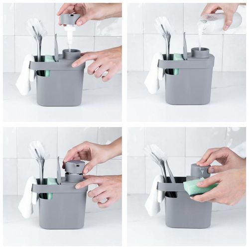 Dispenser para Detergente e Organizador de Pia Trium OU 650 ml Chumbo