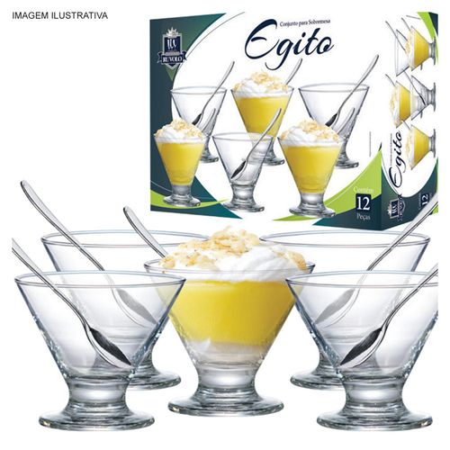 Conjunto de Sobremesa New Egito 12 peças de Vidro Ruvolo