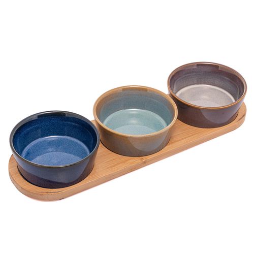Conjunto de Pestisqueira em Cerâmica com Bandeja 32x4,5 cm