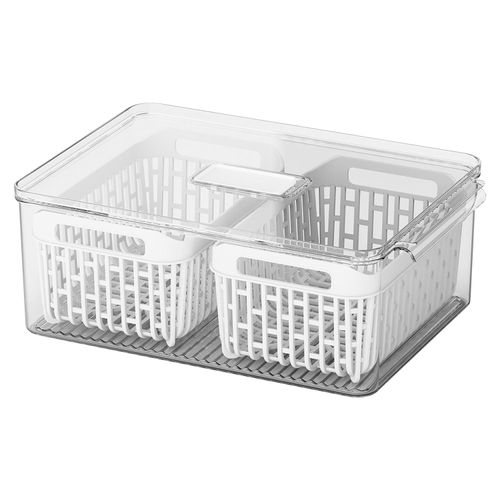 Organizador de Geladeira Dry Coza 6,7 Litros 32,5x22,5x12,3 cm com Cesto Duplo