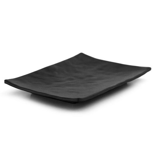 Travessa Retangular Sushi Gourmet Mix em Melamina Preta 20x14 cm