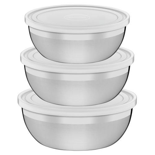 Conjunto de Potes para Mantimentos Freezinox Tramontina com 3 Peças em Aço Inox
