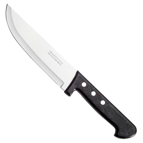 Faca para Carne/Cozinha 8" Plenus Tramontina em Aço Inox Cabo Preto