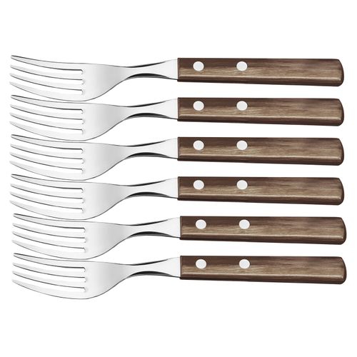 Conjunto de Garfos Mesa Polywood Tramontina 6 Peças em Aço Inox