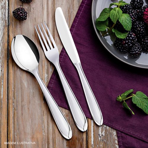Colher de Mesa Laguna Tramontina em Aço Inox com 12 Peças