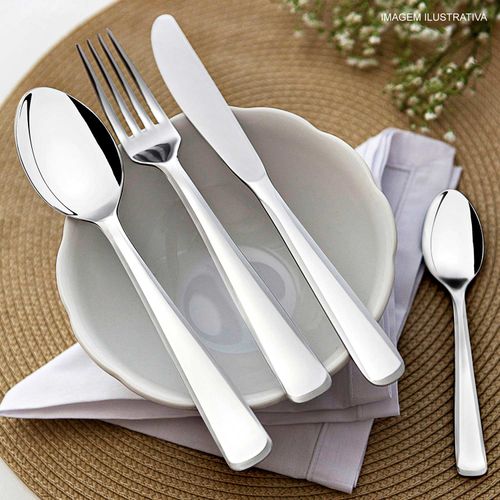 Garfo de Mesa Pacific Tramontina em Aço Inox com 12 Peças