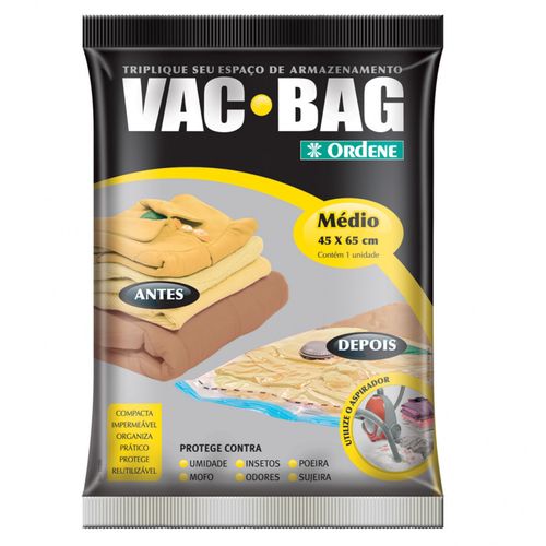 Saco para Armazenagem Vac Bag Médio 45x65 cm Ordene
