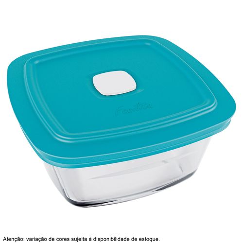 Tigela Quadrada Facilita Vap Marinex 1 Litro com Tampa