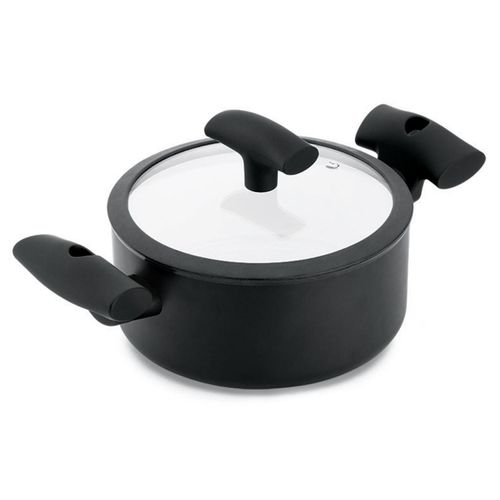 Caçarola Soft Touch Hércules 22 cm com Fundo de Indução Preto