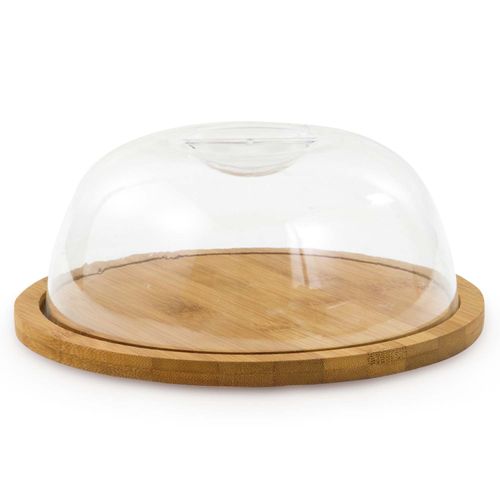 Porta Queijo Ecokitchen Mimo Style em Bambu  com Tampa Acrílico 19x8 cm