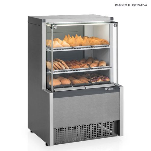 Balcão Vitrine Estufa  Aurora MEQA-075R TI Gelopar Aço Inox 127v