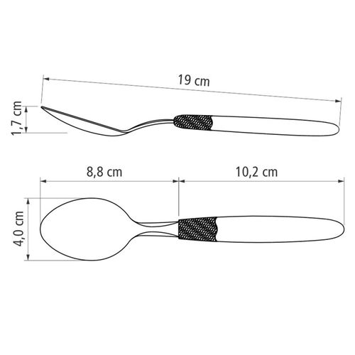 Colher de Mesa Ipanema Tramontina em Aço Inox Preto