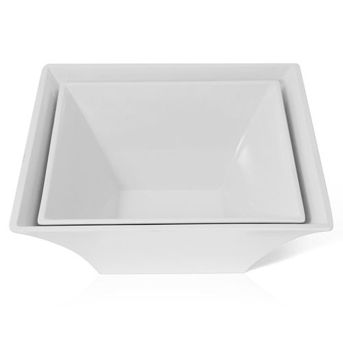 Saladeira Quadrada Gourmet Mix em Melamina Branca 30x30 cm