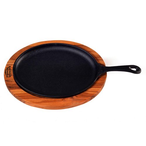 Conjunto de Chapas Oval 25x18 cm com Suporte de Madeira Fumil
