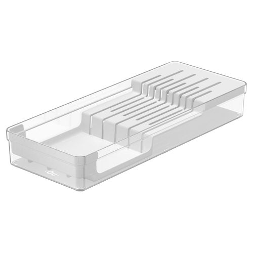 Organizador de Facas Clear OU 37,5x15x5,6 cm Branco