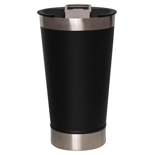 Copo Térmico de Cerveja 500 ml Mimo Style em Aço Inox com Tampa Preto