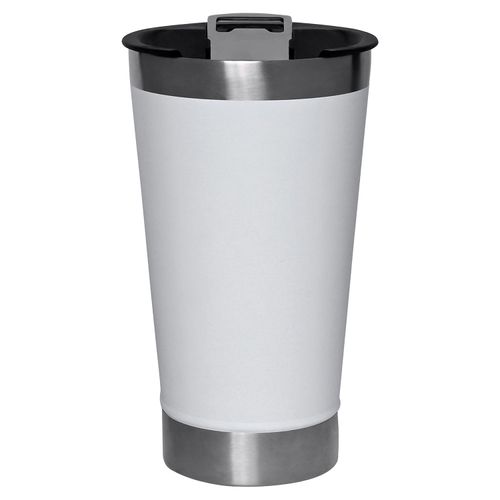 Copo Térmico de Cerveja 500 ml Mimo Style em Aço Inox com Tampa Branco