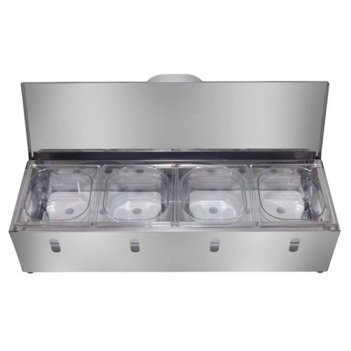 Condimentadora Refrigerada Pizzarola Aisa 4 Cubas em Aço Inox