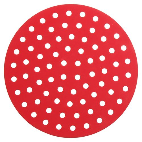 Forro para Airfryer Hauskraft em Silicone Redondo 20 cm Vermelho