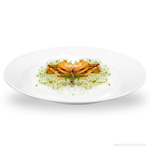 Prato Raso Melamina Gourmet Mix 25,5 cm Branco