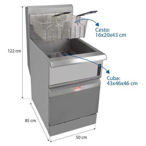 Fritadeira a Gás Prime PFR30G 30 Litros Venâncio em Aço Inox