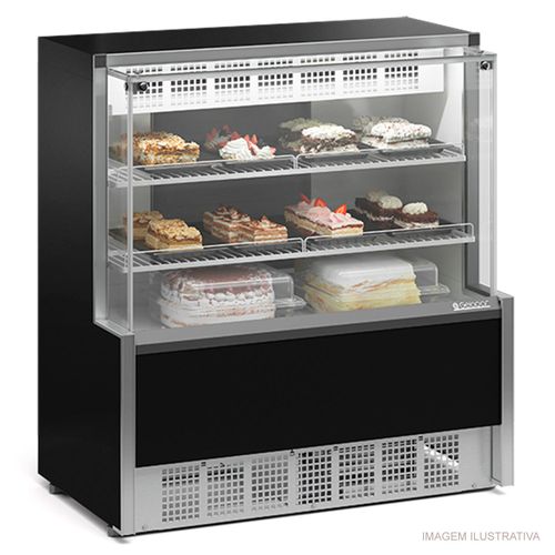 Balcão Vitrine Refrigerada Aurora GPEA-110R PR Gelopar com Evaporador Preto 220v